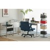 Okak Modern Velvet Office Chair with Padded Back, Desk Chair with Adjustable Armrest and Back, Comfy Chair for Office, Study - 3 of 4