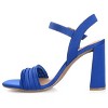 Journee Collection Womens Skiler Tru Comfort Foam Open Square Toe Block Heel Sandals Blue 9 - 2 of 4