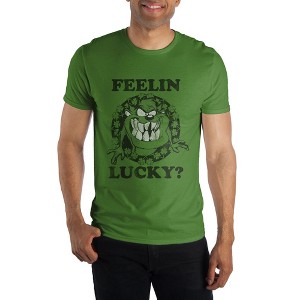 Feelin Lucky Shamrock Taz Tasmanian Devil Men's Green T-Shirt Tee Shirt - 1 of 1