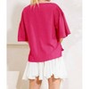 Women's Boat Neck Drop Shoulder With Smocking Blouse - Oddi - 2 of 2