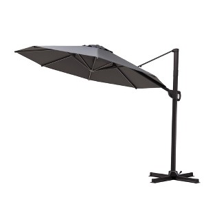 Crestlive Products 10FT Patio Cantilever Umbrella UV30+ Round with 360°Rotation 6 Heights Adjustable Pole Offset Cantilever Outdoor Umbrella - 1 of 4