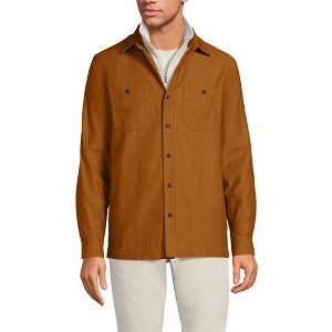 Lands' End Men's Lined Waffle Shirt Jacket - 1 of 4