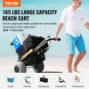 NAYSAYE Beach Dolly Folding Cart with Balloon Wheels Adjustable Handle and Large Cargo Deck for Sand Trips, Natural, 31.57"*14.44"*8.46" - 2 of 4