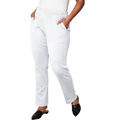 Roaman's Tall Plus Size Straight Leg Soft Knit Pull-On Pant