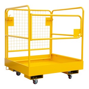 Heavy Duty Steel Forklift Safety Cage,36 x 36 In Foldable Forklift Work Platform of 1200 lbs Load Capacity,Holds 1 to 2 Adults,Ideal for Aerial Work - 1 of 4