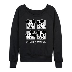 Women's - Disney - Mickey & Friends Lightweight French Terry Wide Neck Long Sleeve Shirt - 1 of 4
