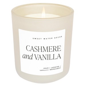 Sweet Water Decor Cashmere & Vanilla 15oz Tan Matte Jar Soy Candle - 1 of 3