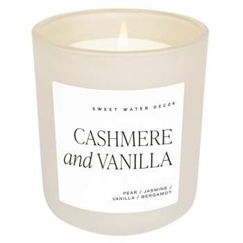 Sweet Water Decor Cashmere & Vanilla 15oz Tan Matte Jar Soy Candle