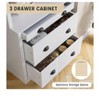 71" Tall Bookcase with 3 Drawers and 3 Open Shelves White Storage Cabinet for Living Room - 3 of 4