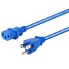 Monoprice Power Cable / Cord - 6 Feet - Blue | 18AWG 3 Conductor PC Power Connector Socket 10A (NEMA 5-15P to IEC 60320 C13) - 2 of 4