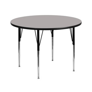 Flash Furniture 42'' Round HP Laminate Activity Table - Standard Height Adjustable Legs - 1 of 2