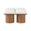 Meridian Furniture,Pavilion Cream Boucle Fabric Bench - 3 of 4