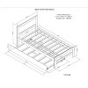FURNIinspire Beds Wooden Twin Size Platform Bed Frame with Trundle, Slats Support Guest Bed, Bedroom Furniture, Brown, 76"*41.7"*35.4" - 3 of 4