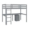 NicBex Twin Sie Loft Bed with Desk Wooden Bed Frame with 2 2 Drawers Drawers, Ladder and Full Length Guardrail, No Box Spring Required - 3 of 4