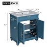 NicBex 30" Bathroom Vanity with Sink, Bathroom Cabinet Storage, 2 Soft Closing Cabinet Doors with Shelf for Bathroom, Blue - 2 of 4