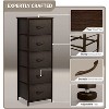 Sorbus Narrow 5 Drawers Nightstand with Steel Frame, Wood Top, Easy Pull Fabric Bins for Home, Bedroom, Office & Dorm - 3 of 4