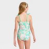 Girls' Whimsical Floral One Piece Swimsuit - Cat & Jack™ Nettle Green - 2 of 3