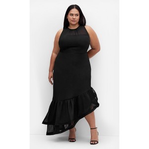 Women's Plus Size Antoinette Sleeveless Maxi Dress - black | CITY CHIC - 1 of 4