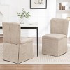 Set of 2 Linen Dining Chairs, Modern Upholstered Fabric Side Chairs with Iron Frame, Armless Kitchen Chairs for Dining Room or Living Room-Koiai - 2 of 4