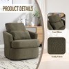 Swivel Accent Chair, Barrel Armchair With Metal Base, Upholstered 360° Swivel Chair - 3 of 4