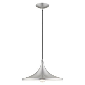 Livex Lighting Metal Shade 1 - Light Chandelier in  Brushed Aluminum - 1 of 2