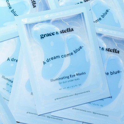 Grace & Stella Illuminating Under Eye Mask - Blue - 48 Pair: Anti-Aging, Hydrating, Contains Glycerin, Contains Amino Acid