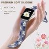 HTUTWOO Floral Apple Watch Band, Engraved Flower Silicone Strap 38/40/41/42/43/44/45/49mm for iWatch Series 11 10 9 8 7 6 5 4 3 2 SE Ultra - 2 of 4