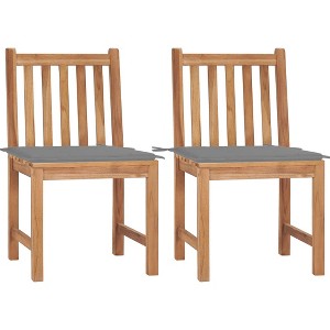 vidaXL Patio Chairs 2 pcs with Cushions Solid Teak Wood - 1 of 2