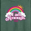 Women's - Barbie - I Am Kenough Rainbow Clouds Lightweight French Terry Wide Neck Long Sleeve Shirt - 2 of 4