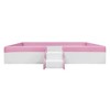 Whisen Twin Size Upholstered Floor Bed & Daybed with Fence and Two-Tier Staircase - 3 of 4