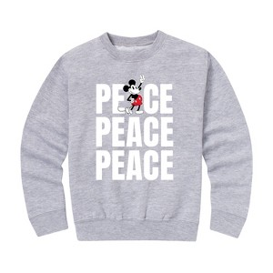 Boys' - Disney - Mickey Peace Graphic Long Sleeve Fleece Sweatshirt - 1 of 4