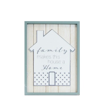 VIP Metal 16 in. White Family Home Sign