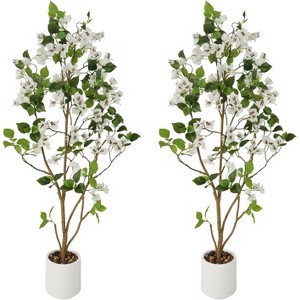 2-Pack 4FT Artificial Bougainvillea Trees with Large Fake Flowers Indoor/Outdoor Faux Plant Decor for Weddings, Parties, Christmas, Porch, Patio - 1 of 4