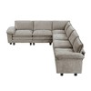 144'' Chenille Modular 6-Piece L-Shaped Sectional Sofa with Reversible Cushions, Removable Covers and Adjustable Arm Pillows - 4 of 4