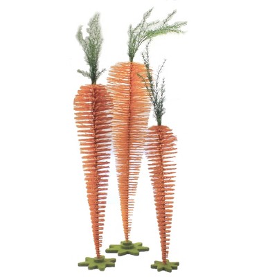 Easter 60.0" Standing Carrot Trees Set / 3 Decorate Decor Mantle Display  -  Decorative Figurines