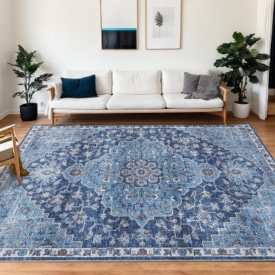 Garvee Washable Area Rug, Non-Slip Distressed Soft Rug