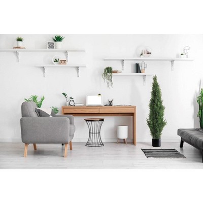 36" Cedar Boxwood Artificial Plant in Black Pot (2 Pack)