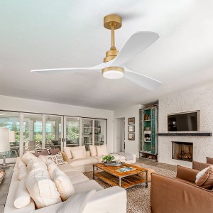 Solid Wood Ceiling Fan With Remote And LED Light, Modern Farmhouse Ceiling Fan With Reversible DC Motor For Indoor Or Outdoor Use - 1 of 4