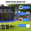 Whisen Kids’ Trampoline with Safety Enclosure Net, Foam Padded Poles, W-Shaped Legs,  Ladder and Basketball Hoop - Blue - 2 of 4