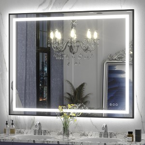 Apmir Super Bright Front & Back LED Lighted Anti-Fog Aluminum Alloy Framed Tempered Glass Bathroom/Vanity Mirror with ETL & 3-Year Warranty - 1 of 4