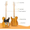 GLARRY 39" GTL Electric Guitar for Music Lover, SS Pickups Maple Fingerboard with Accessories Pack Guitar Bag, Transparent Yellow - 3 of 4