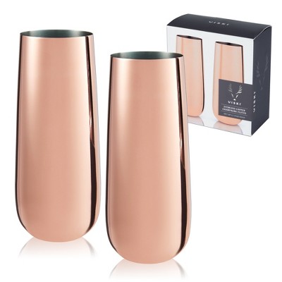 Viski Drinkware, Stainless Steel, Copper Finish