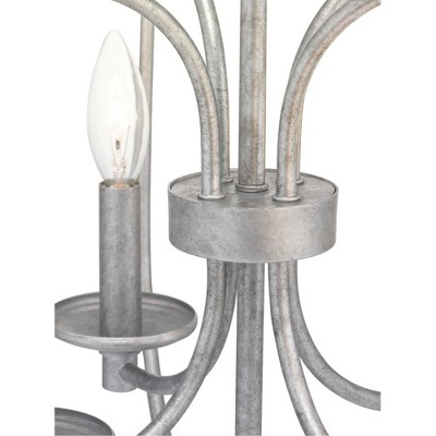 Gulliver 21" Galvanized and Antique White 8-Light Foyer Pendant