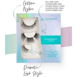 Flashly Beauty - StackedIt Custom Lash System - False Eyelashes - Pose x Imagine - Black - 1 of 4