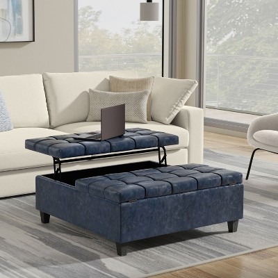 NicBex Modern Mid-Century Lift-Top Coffee Table Small Ottoman with Storage,Upholstered Square Storage Ottoman for Living Room,Bedroom