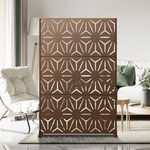 PexFix 72 in. x 47 in. Outdoor Privacy Rectangle Screen Galvanized Steel Panel Divider in Brown - 1 of 4