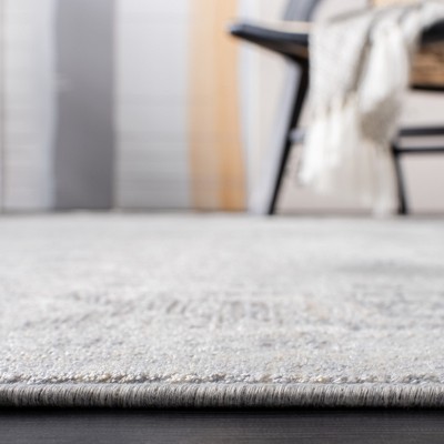 Grey and Ivory Hand-Knotted Wool Viscose Area Rug 4' x 6'