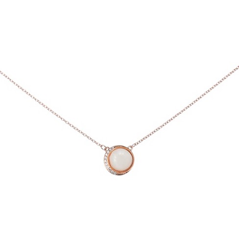 Unique Bargains 925 Sterling Silver Moonstone Necklace Chain For Women Rose  Gold Tone 1pc : Target