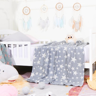 3 Layer Muslin Cotton Toddler Blanket, Super Soft and Warm Crib Blanket - NTBAY