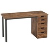 Resenkos Computer Desk, Office Desk, Study Desk,47" Computer Desk with 5 Drawers, Modern Study Table Writing Desk,Brown - 3 of 4